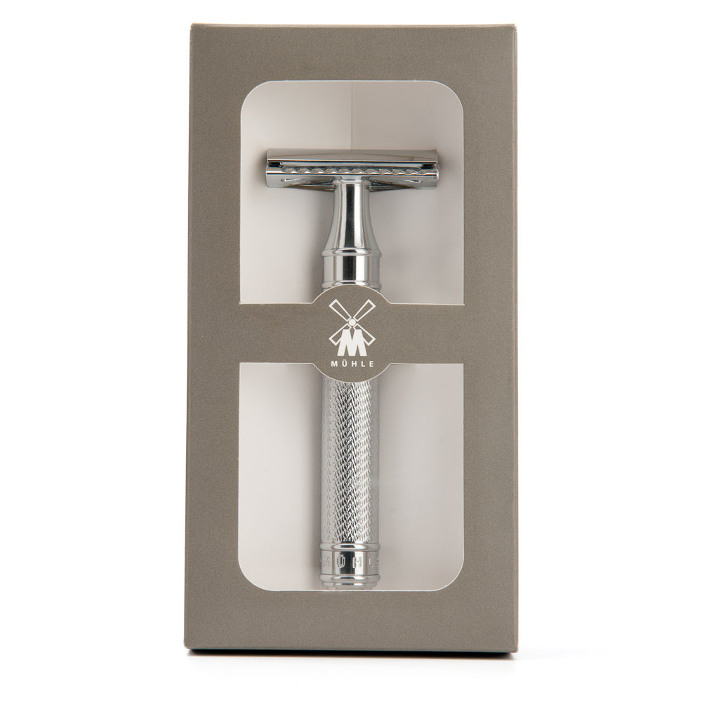 TRADITIONAL Safety razor GRANDE from MÜHLE, open comb,chrome-plated metal R 41 GRANDE