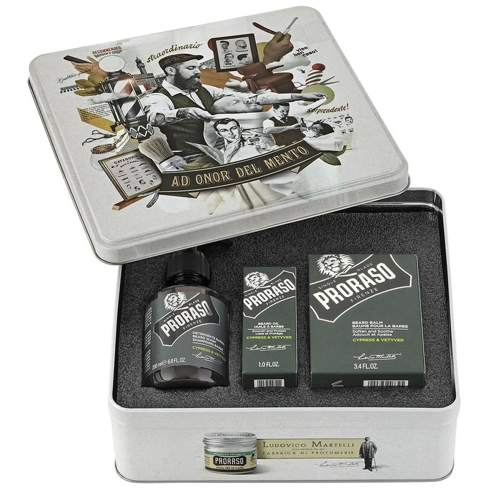 Beard Care Tin Cypress & Vetyver Gift Set