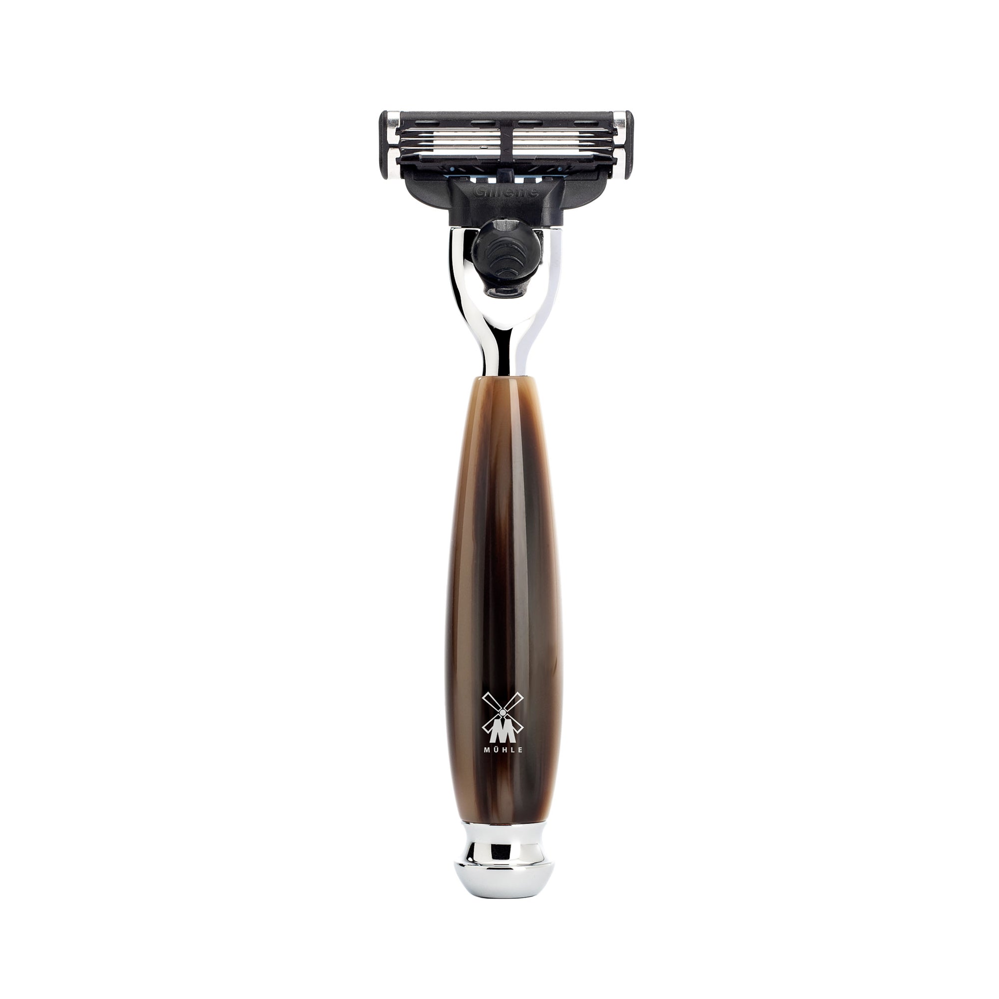 VIVO 3-blade razor, Gillette® Mach3®, high-grade resin horn brown R 332 M3