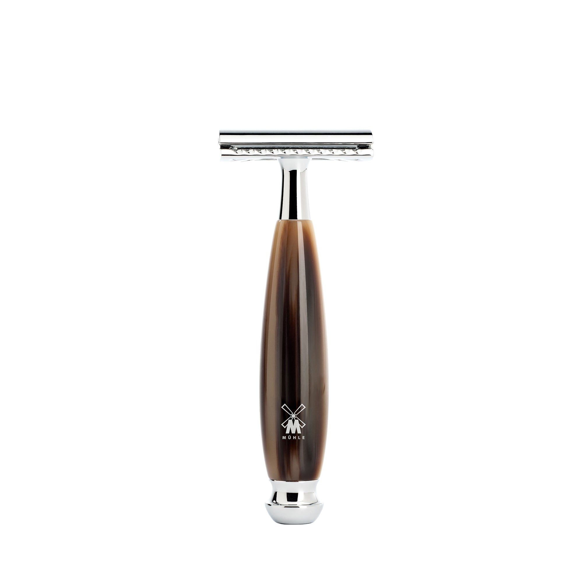 VIVO Safety razor, closed comb, handle material high-grade resin horn brown R 332 SR