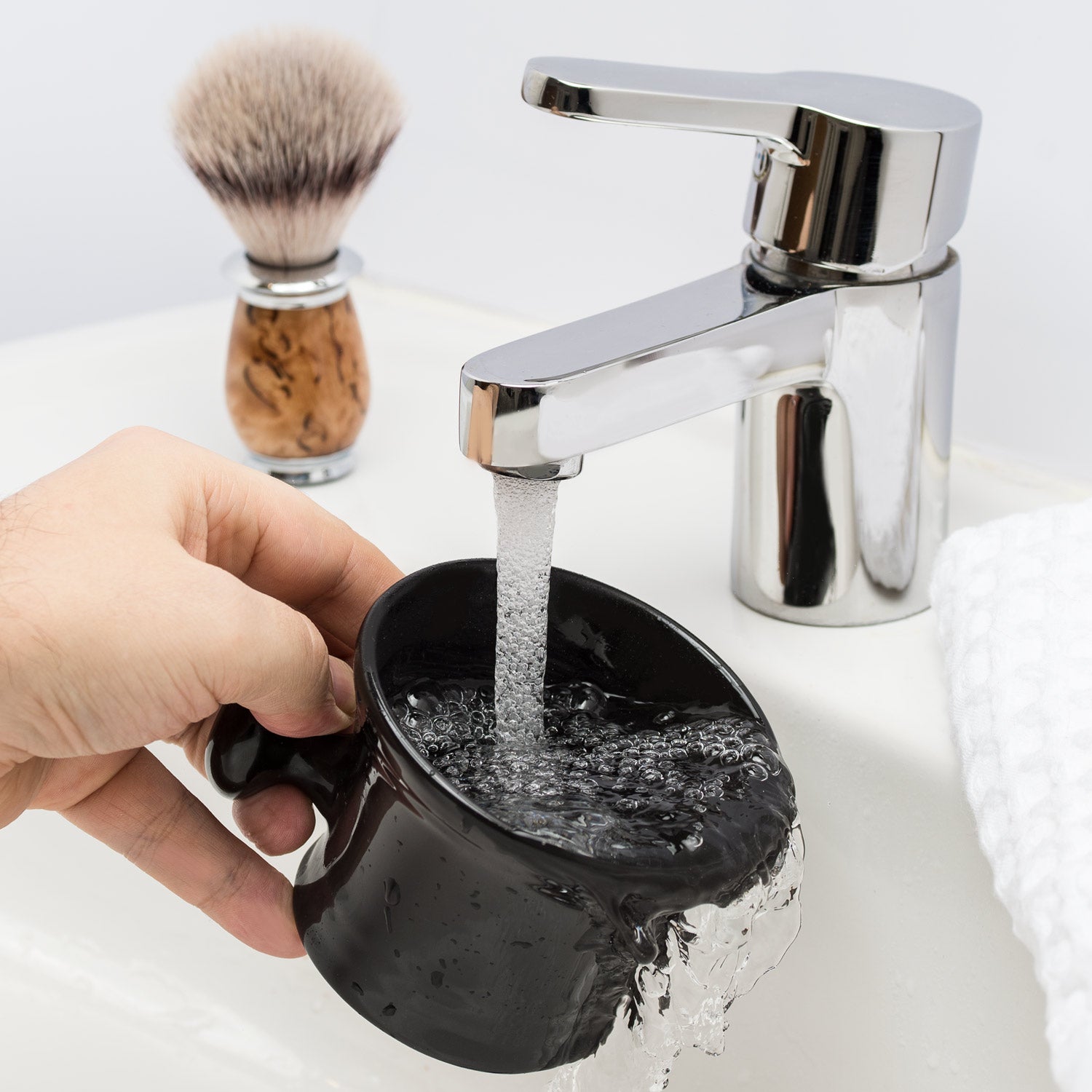 Shaving mug black