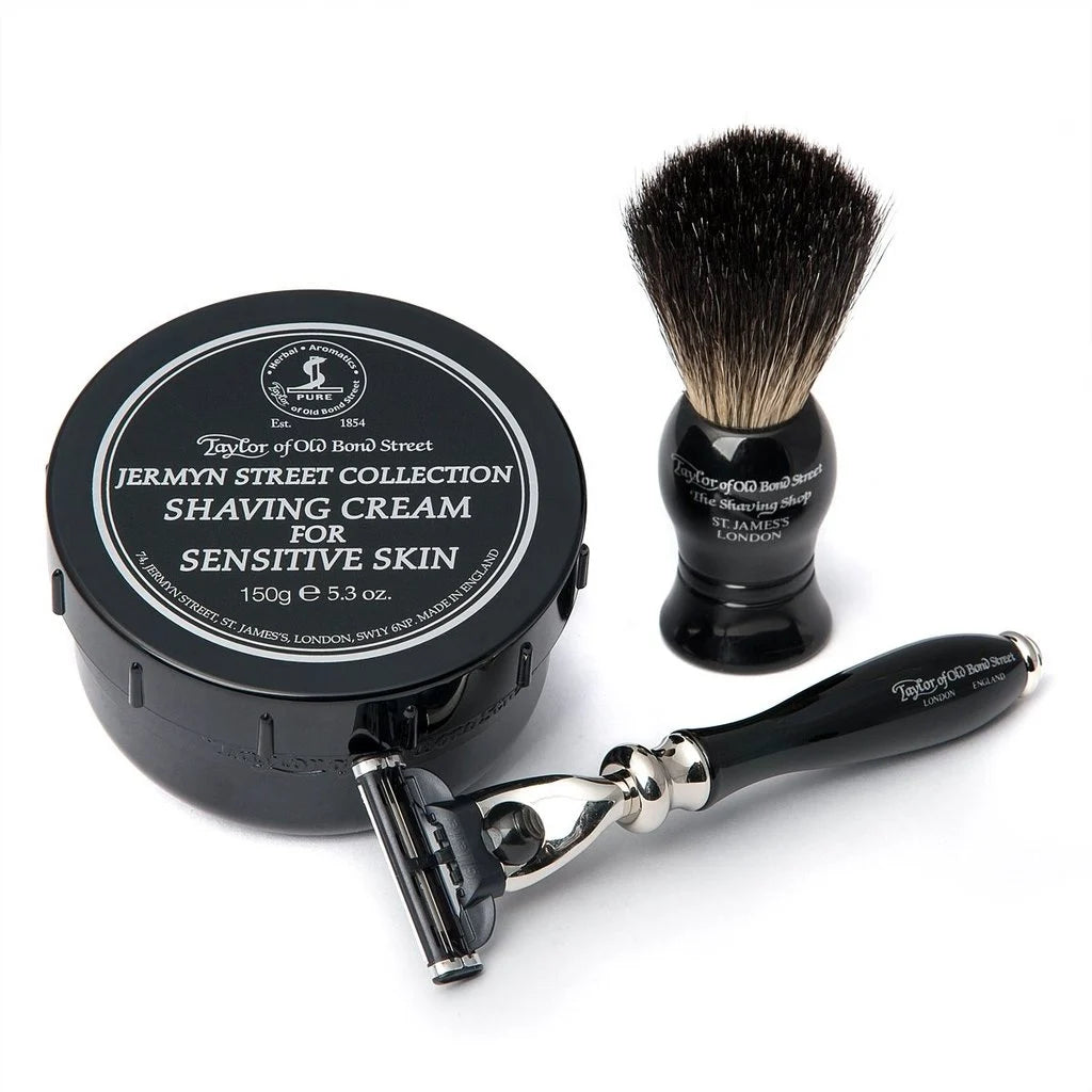 Pure Badger Shaving Brush, Razor Mach3 Victorian & Shavingcream JS 20205