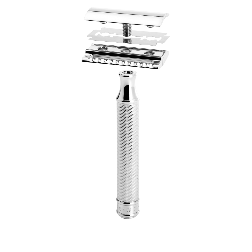 TRADITIONAL Brilliant chrome plated Safety Razor, closed comb