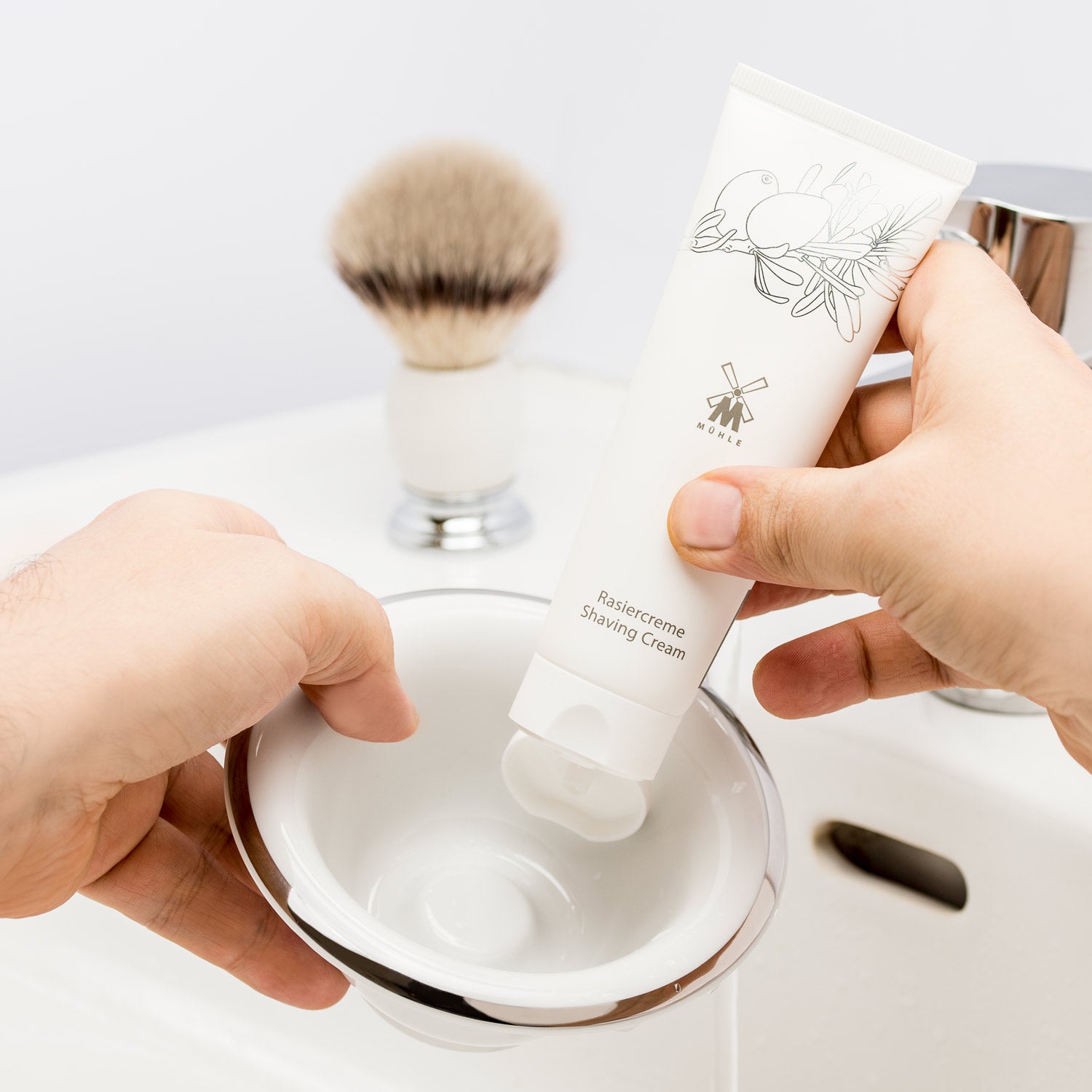 Shaving mug  porcelain white